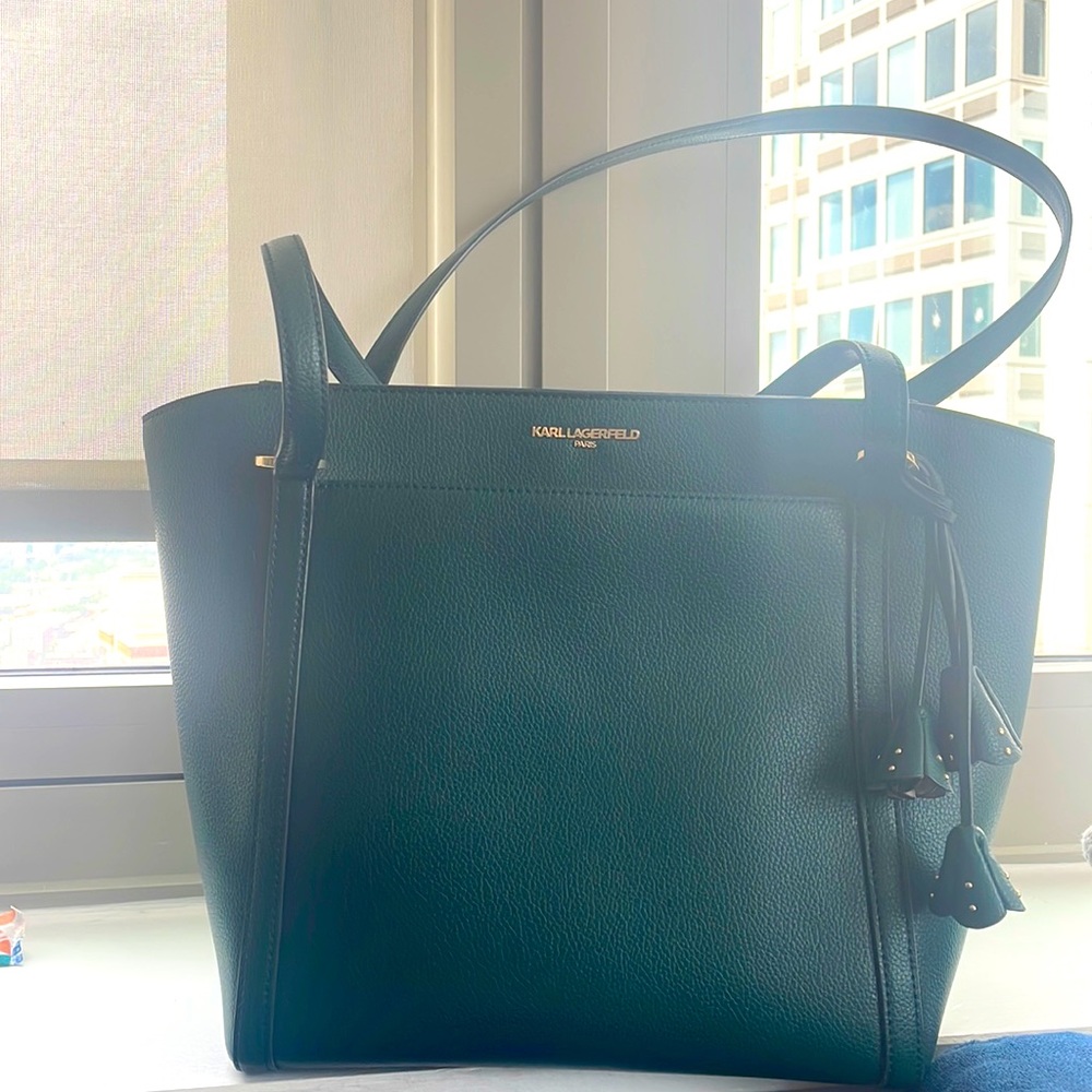 Karl Lagerfeld Paris Green Tote Bag